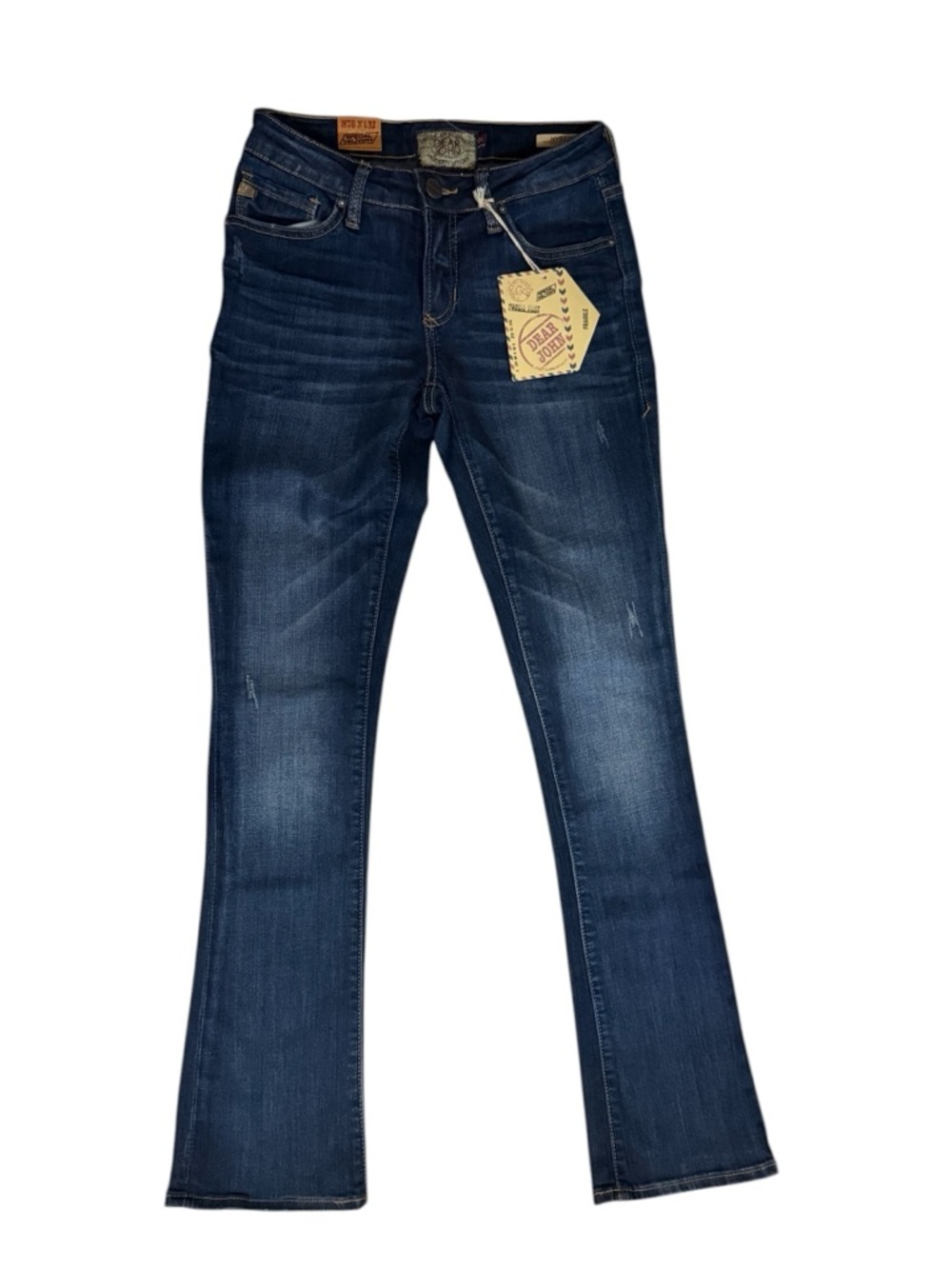 Dear John Hybrid Lightly Distressed Skinny Dark Bootcut Jeans Size 26 x 32